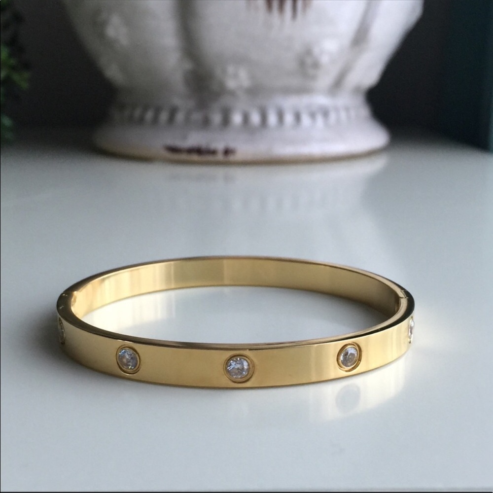 Stainless steel Love bangle bracelets rose gold